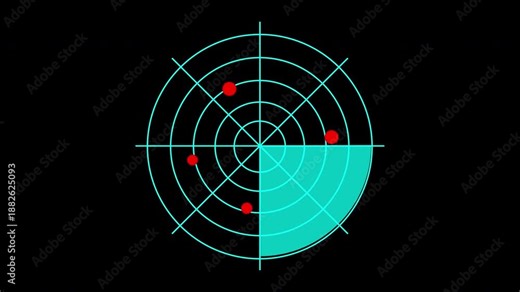 Sonar radar scanning featuring blips showing multiple nearby targets. Ideal for concepts related to surveillance, security, monitoring, technology, and military operations.