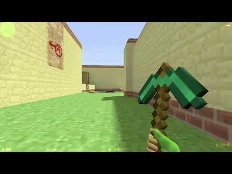 Counter Strike 1.6: Minecraft Edition / De_dust2 / Gameplay / 1080p Full HD