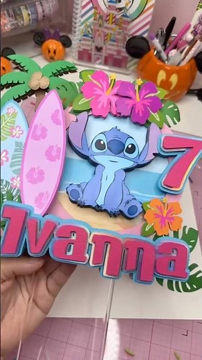 🌺🌺 stitch cake topper #caketopper #cricutmade #stitch #custom