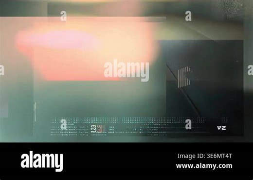 Abstract pastel digital interface with orange teal horizontal panels, soft luminous gradients, faded matrix dots and minimal futuristic screen texture Stock Video Footage - Alamy