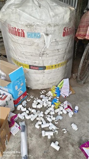 outside UPVC pipe line fittings water tank outline #short #plumberwork #mdsonu plumber