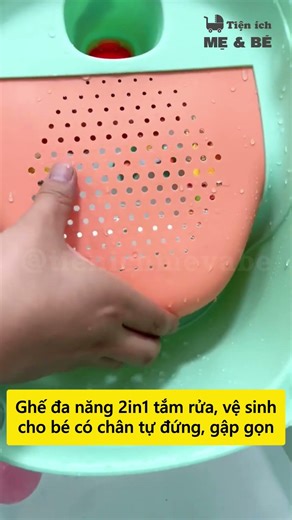 Ghế đa năng 2in1 tắm rửa, vệ sinh cho bé có chân tự đứng, gập gọn tiện lợi #review #tienichmevabe