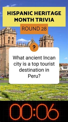 Hispanic Heritage Month Daily Facts Trivia Game Questions & Answers for Students ROUND 28