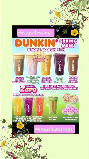 Dunkin Donuts Spring 2026 Menu #dunkindonuts #menu