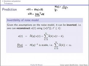System identification (linear theory): video 4 Simulation and prediction