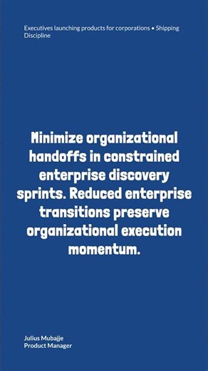 Decrease organizational team-to-team transitions during enterprise discovery sprints when resou