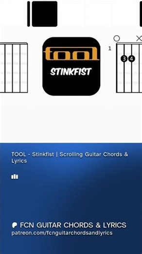 TOOL - Stinkfist | Scrolling Guitar Chords & Lyrics #music #guitar #chords #guitarcover #cover