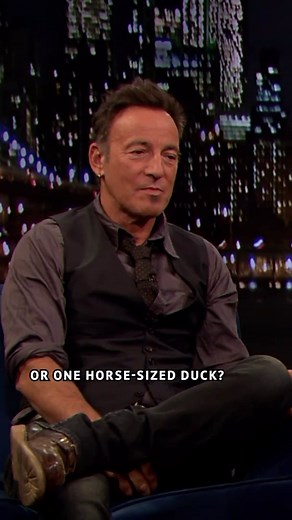 The Tonight Show on Instagram: "Jimmy asks @springsteen if he would rather fight 100 duck-sized horses or one horse-sized duck. 🤣 #FallonFlashback Original Air Date: 01/14/2014 (Late Night with Jimmy Fallon)"