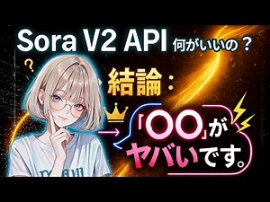[Sora V2 API in-depth explanation] So what's so great about it? 15 yen per second, no watermark, ...