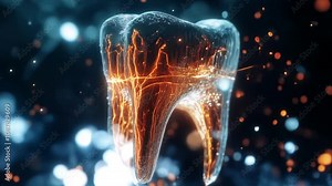 Understanding dental treatment visualization of human tooth and nerve endings for pain relief