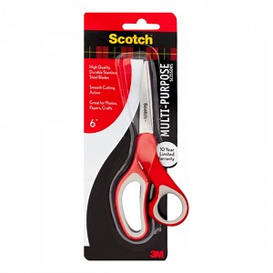 Scotch Multi-Purpose Scissors, 6 in., Red/Gray