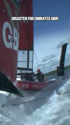 A HUGE nosedive for Emirates GBR! 😭 #SailGP #sailing #racing