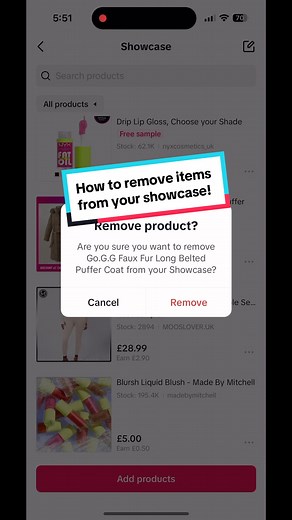 How to Remove Items from Your Showcase on TikTok