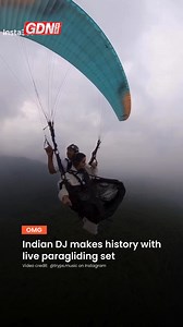 8.7K views · 61 reactions | Indian DJ makes history with live paragliding set At 10,000 feet above the ground, paragliding DJ Trishina Kirpalani, better known by her stage name, TRYPS, made history by performing a full live DJ set. She became the first female DJ to achieve this feat, according to reports. Read: https://www.gdnonline.com/Details/1361712 #gdnonline #paragliding #dj #india #indiandj | Gulf Digital News - Online | Facebook