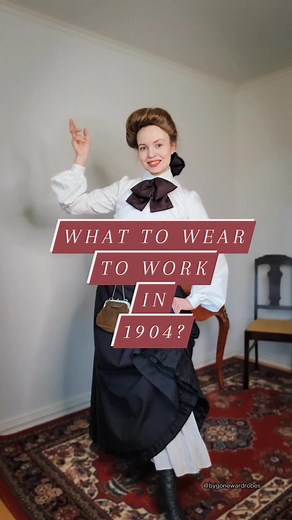 An Edwardian work wear look, c. 1904. would you wear it? #duet @Glamourdaze #grwm #edwardianfashion #fyp #corset #historicalcostuming #gibsongirl #historicaldress #fashionhistory #edwardian