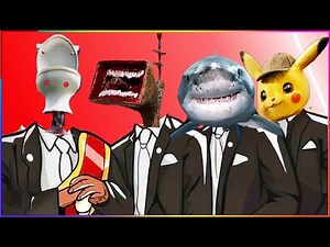TOILET HEAD & MEGAHORN HEAD & LAND SHARK & PIKACHU - Coffin Dance X Baby Shark COVER