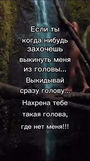 Person Balancing on a Fallen Tree Trunk by Waterfall