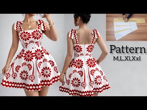 Step-by-step tutorial ✂️/ for women’s evening dress pattern making✅️