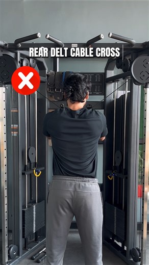 STOP Doing Rear Delt Cable Cross Like This ❌ It Turns Into Triceps #Shorts
