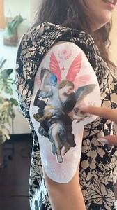 Color realism X Fine Line Angel Gabriel!! #tattoo #thebesttattoo #tattooartist #tattooideas #asmr #realismtattoo #angeltattoo #religion #drawing #artist #girltattoo #beauty #detailing #colortattoo #sleevetattoo #minitattoo #finelinetattoo #angel #gabriel #tattooing #tatuaje #tatuagem | John tatto