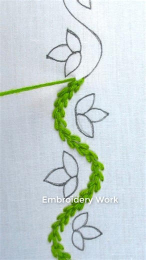 1.9M views · 20K reactions | So beautiful borderline stitch hand embroidery tutorial #reelsvideoシ #fypシ゚viralシ #fbyシvideo #fypviralシ #fypシ゚ #fb #reel #love #cute #trend #trending #embroidery #viral #handmade #everyone #follower | Embroidery Work | Facebook