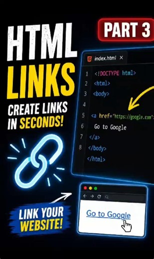 🚀 HTML Links in 20 Seconds! | Part 3 #shorts
