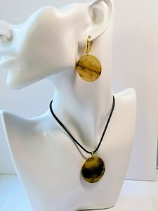 Engraved Natural Amber Jewelry Set: Boho Earrings, Matte Finish - Etsy UK