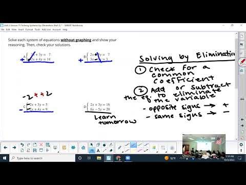 Unit 2 Lesson 15: Solving Systems by Elimination Part 2