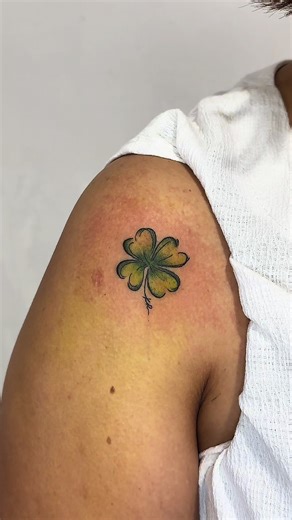 Colored Clover Tattoo - Minimalist Design Unveiled
