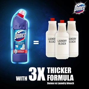 Feel like your laundry bleach is not enough to clean dirty toilets? Be unstoppable and protect your family with Domex—with 3x thicker formula vs. your regular laundry bleach. | Domex Philippines
