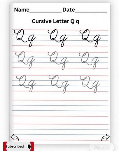 Free Cursive writing Worksheets for Grade 1,2