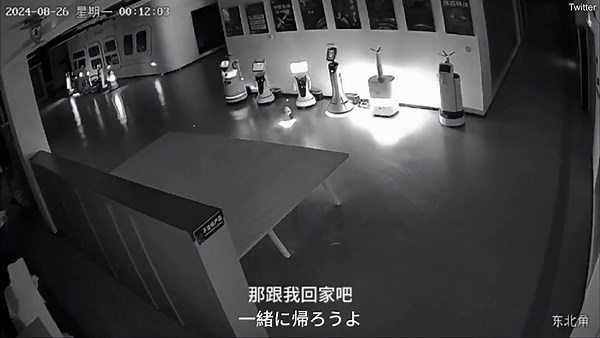 Shocking video reveals a tiny robot 'kidnapping' 12 Chinese showroom bots