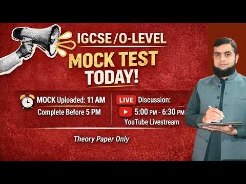 IGCSE /O-Level Chemistry Theory Mock Test Discussion – Live at 5 PM!”