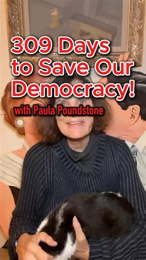 Hey, it’s just me, stand-up comic Paula Poundstone, and my cat Larry. Larry and I love democracy. We’re 309 days from the midterm elections, and I hear a lot of people saying they feel helpless. I don’t believe that. I believe we can do one small thing every day. From now until Election Day, I’m sharing one simple action we can take to protect our democracy. I’m not an expert. I’m a voter. And I’m not leaving my kids without the imperfect democracy that gave me so much. Today’s step: Google the