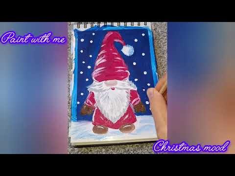 Acrylic Painting: Christmas Gnome | Speed Painting #art #acrylicpainting #painting