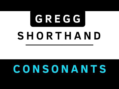 Learn Gregg Shorthand (PART 2) Consonants