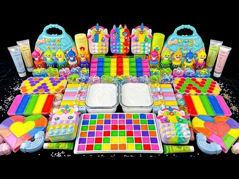 ASMR Mencampur Slime Glossy🌈🦄 Slime Unicorn Pelangi My Little Pony vs Slime Berkilau