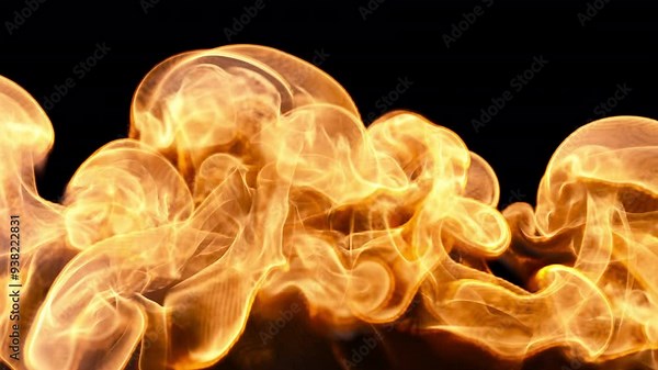 Fire flames transition wiping across the frame at 4 different speeds, 30 FPS with alpha channel for transparent background. 4 shots in one clip