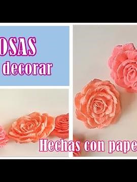 Como hacer rosas de papel crepé de 180 gramos