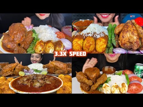ASMR: Eating Spicy Whole Chicken Curry Eating Challenge 😍😋 with Basmati Rice and Egg Curry Mukbang