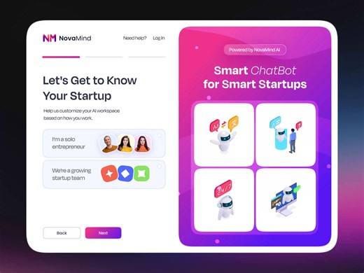 AI-Powered Web App Onboarding UI for Startups