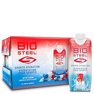 BioSteel Sports Drink, Great Tasting Hydration with 5 Essential Electrolytes, Ice Pop Flavor, 16.7 Fluid Ounces, 12-Pack