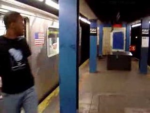 MTA NYC SUBWAY "2" train Fulton st. Lower Manhattan