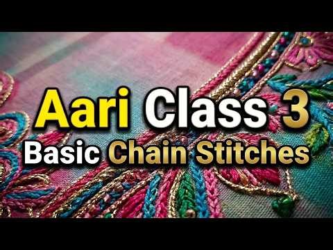 Aari Class 3 | Basic Stitches for Beginners ✨ Zig Zag, Button Hole & Striped Stitch