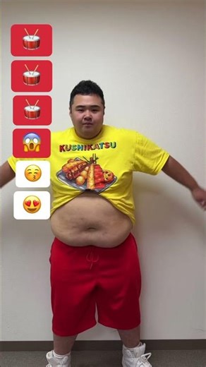 【TikTok100万再生】120Kgデブのお腹でキュートダンス