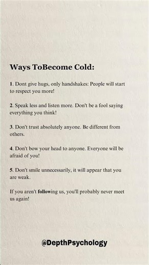 5 Ways To Become Cold #quotes #cold #wisdom #psychology #life #motivation #lifelessons