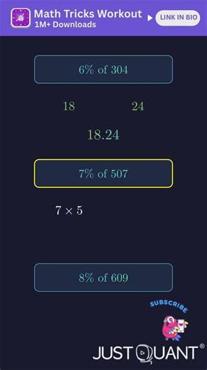 Percentage Calculation Made Easy | Fast Mental Math Trick | Math Hacks | JustQuant #mathtricks