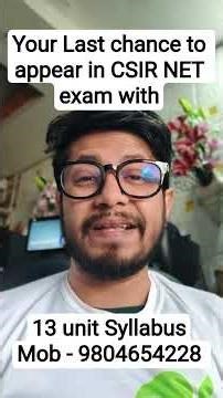 Your last chance to crack csir net with old 13 unit Syllabus | CSIR NET June 2026 exam coaching