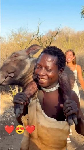 Hadzabe Hunter Chaaba with His American Woman ❤️Love in the Wild ✅#wildlife #love #viral