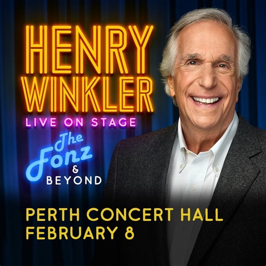 In two weeks, join the legendary Henry Winkler as he shares his life and times with tales from his 50 years of success in Hollywood. Thursday 8 February, 7:30pm | We're down to our final seats...don't miss out! bit.ly/48g1AoM | Perth Concert Hall